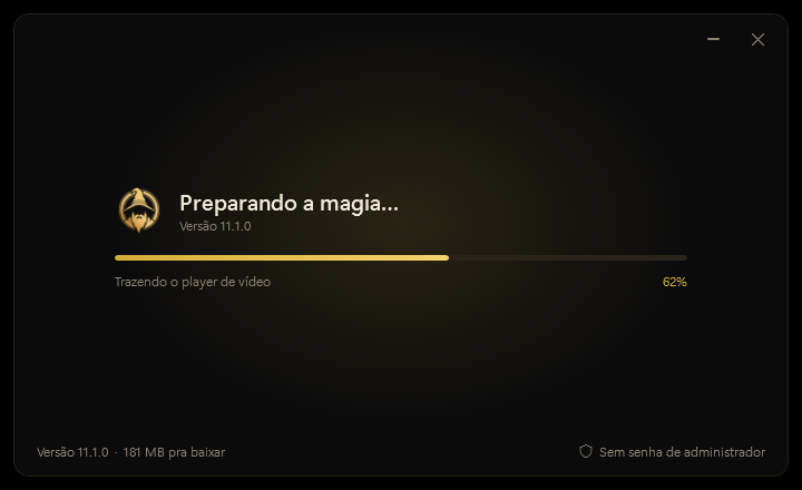 Instalador mostrando o andamento